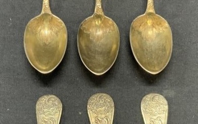 Set 6 Antique Sterling Silver Spoons