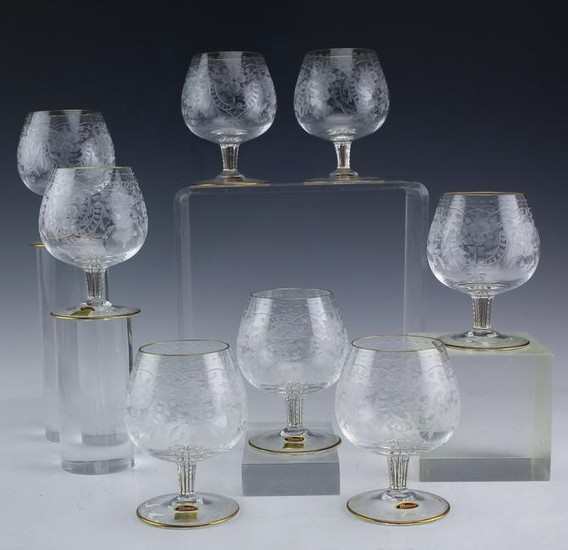 Set 8 Moser Maharani Crystal Glass Brandy Snifters