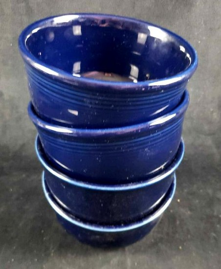 Set of 4 Cobalt Blue Homer Laughlin Fiesta Ware Soup