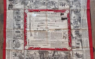Set of five Second Empire instruction handkerchiefs