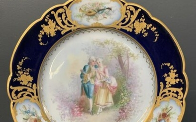 Sevres Painted Porcelain Plate, Signed J. Aublet