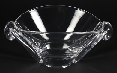 Signed Steuben Oval Centerpiece Bowl, Designed by George Thompson 1949