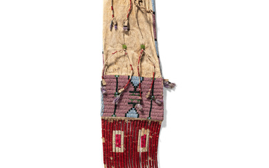 Sioux Beaded Hide Tobacco Bag, Belonging to Scotty Philip (1885-1911)