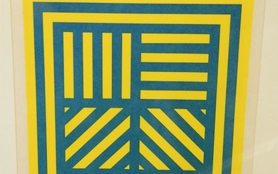 Sol Lewitt, lithograph composition in yellow and blue
