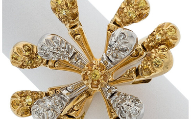 Stefan Hafner Diamond, Yellow Sapphire, Gold Ring Stones: Full-cut...