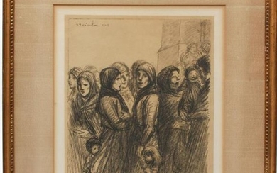 Steinlen Women and Children Lithograph 1915