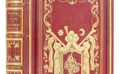 Sultan's book on syphilis.- Hunter (John) and Philippe Ricord. Traite de la Syphilis, first French edition, Sultan Abdulmecid I 's copy with gilt arms to covers, Paris, 1844.