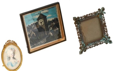 THREE ANTIQUE AND VINTAGE ASSORTED MINIATURE FRAMES