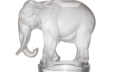 'TOBY, ELEPHANT' NO.1192, A CLEAR AND FROSTED PAPERWEIGHT, STENCIL MARK 'R' LALIQUE FRANCE