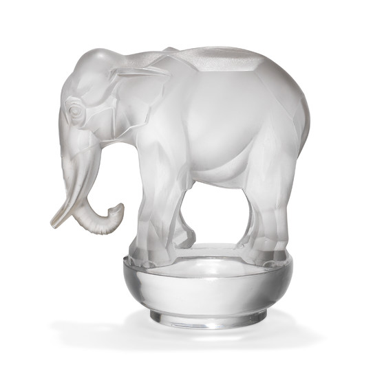 'TOBY, ELEPHANT' NO.1192, A CLEAR AND FROSTED PAPERWEIGHT, STENCIL MARK 'R' LALIQUE FRANCE