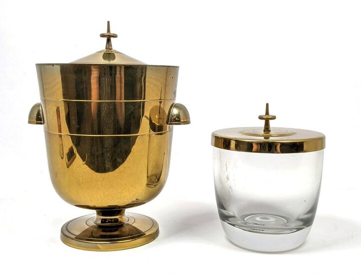 TOMMI PARZINGER Brass Ice Bucket. One Glass. One Brass.