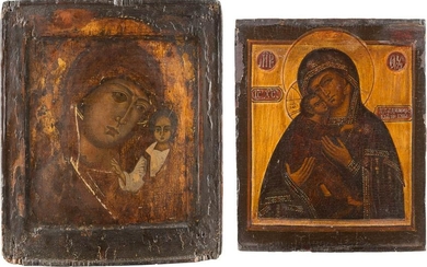 TWO ICONS SHOWING IMAGES OF THE MOTHER OF GOD