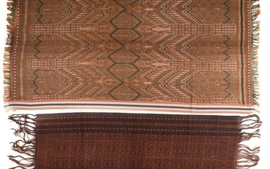 TWO INDONESIAN IKAT CLOTHS PUA, BORNEO AND FLORES, CIRCA MID 20TH CENTURY