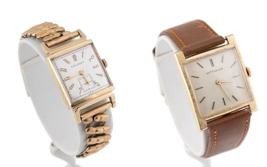 TWO YELLOW GOLD CASE WRIST WATCHES, 10K & 14K