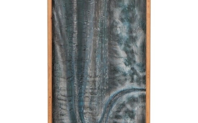 Terry Schmitter Abstract Mixed Media Painting "Blue Sax," 1996