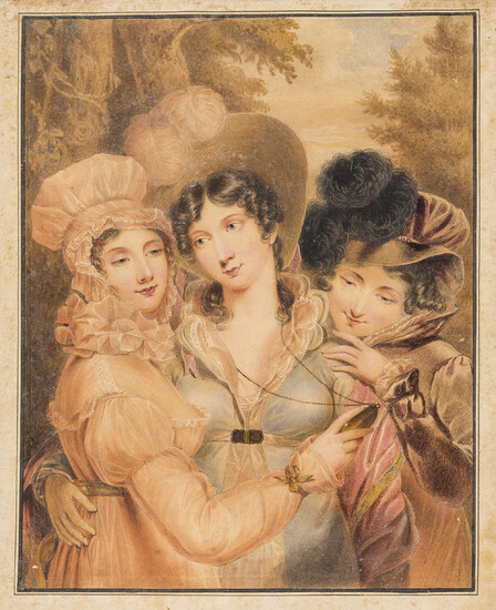 The Sheridan Sisters, or "Three Graces.- English School (19th century) Portrait of Three Women, [c. 1830s]