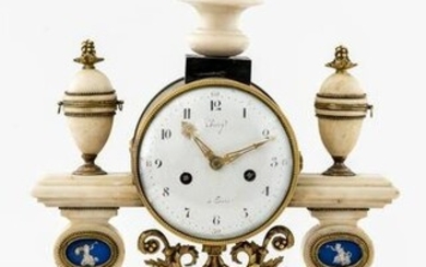 Thiery Louis XVI Gilt Bronze Marble Mantel Clock