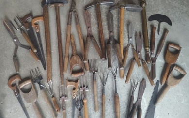 Thirty-Three Vintage Garden Tools and Implements