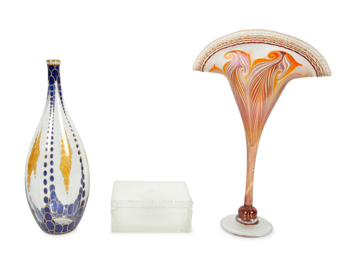 Three Art Deco Style Glass Articles