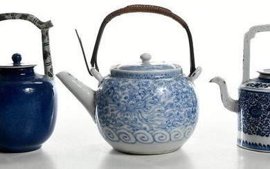 Three Asian Porcelain Tea Pots