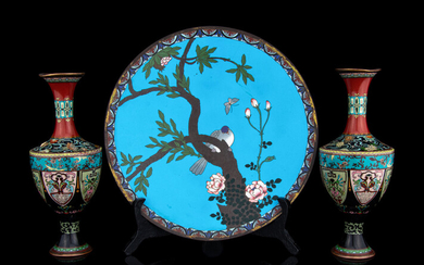 Three Japanese Cloisonne Articles