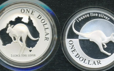 Two 1-OZ .999 Silver Kangaroo Coins