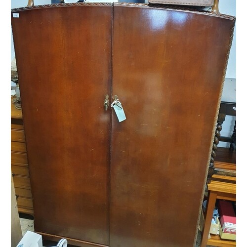 Two 20th Century Mahogany effect Wardrobes with fitted inter...