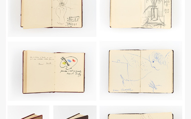 ◊ Two Album amicorum for Georges Pellequer (1924-2013) 2 albums in-octo on vellum paper.