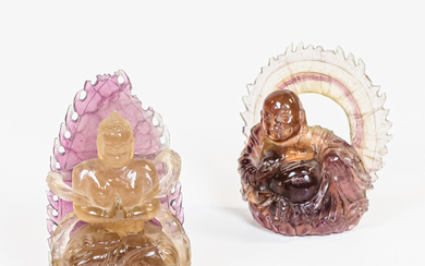 Two Amethyst Buddhist Carvings