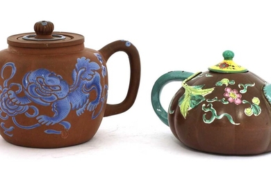 Two Chinese Yixing zisha teapots