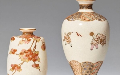 Two very small Satsuma vases. Probably Kyoto. Early 20th century...