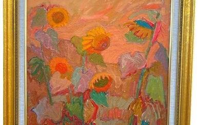 Ukrainian Artist MIKOLA NEDILKO Sunflowers Oil Painting