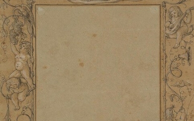 Unknown artist, Arabesque border, c. 1800, Pen Drawing over Pencil drawing