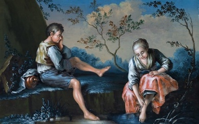 Unknown master, German School, 19th century, Rest by the river