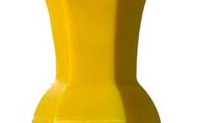Vase of yellow glass, China, XX century. Thin