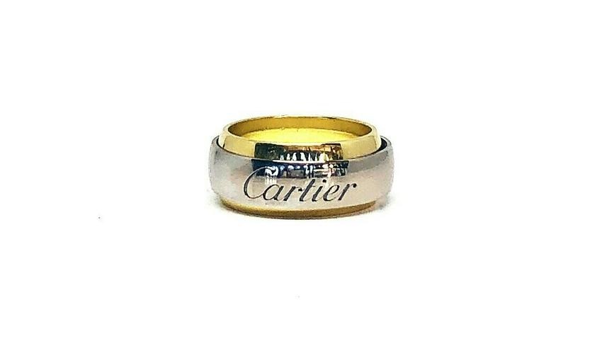 Vintage CARTIER 750 18K Yellow and White Gold Band Ring