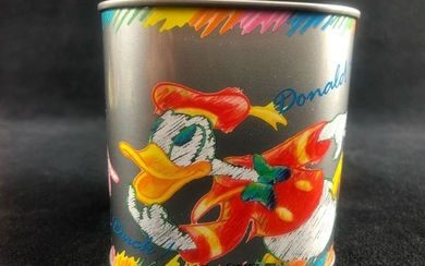 Vintage Donald Duck Nichiten Tin Square Bank Colorful