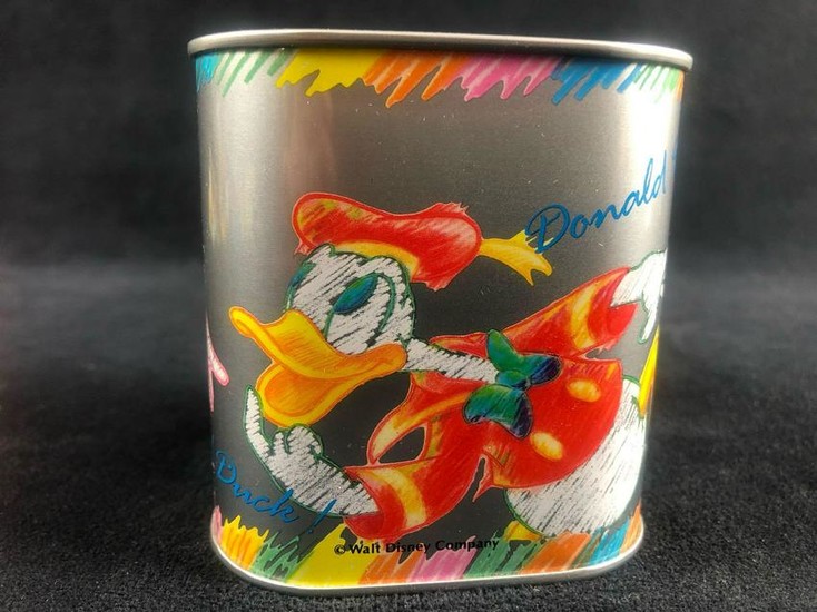 Vintage Donald Duck Nichiten Tin Square Bank Colorful