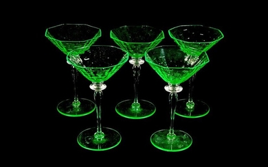 Vintage Green Glass Martini Set