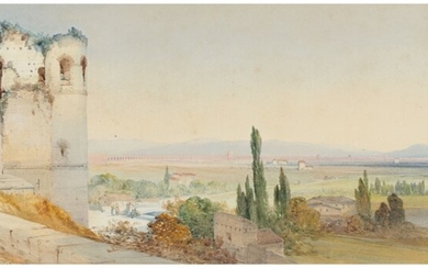 WILLIAM CALLOW, R.W.S. (GREENWICH 1812-1908 GREAT MISSENDEN), Porta San Giovanni, looking across the campagna to the Claudian aqueduct