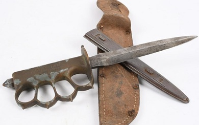 WWI US M1918 TRENCH KNIFE, LF&C W/ SCABBARD WW1