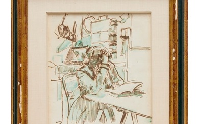Walter Sickert, pen and watercolor drawing