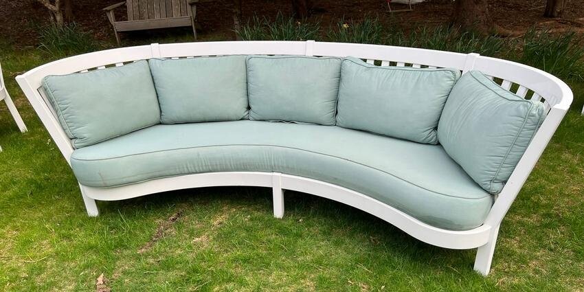 Weatherend "Westport Island" Curved Back Settee in High Gloss Weatherend Finish