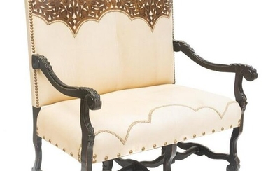 Western Style Leather Settee