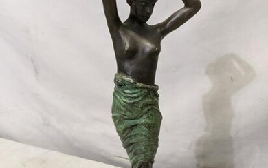 William Tye Bronze Nude Woman Sculpture on Marble Base