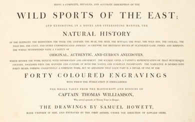 Williamson (Captain Thomas & Howitt, Samuel). Oriental Field Sports, 1807