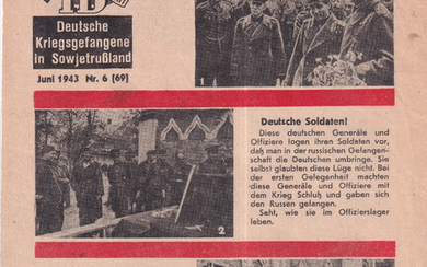 Иллюстрированный листок (iB). Издавался для военнопленных немецких солдат и офицеров № 6 июнь 1943г. 18 х 22,5 см.