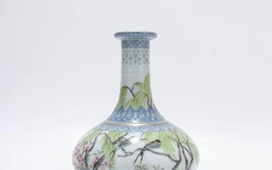 pastel flower and bird vase