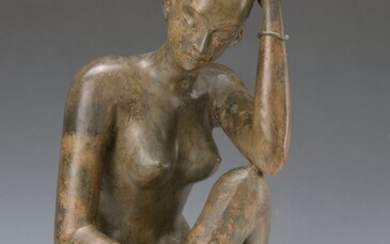 sitting female nude, Middle of 20th c.,...