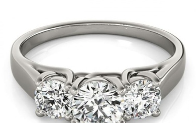 1 ctw Certified VS/SI Diamond 3 Stone Ring 18k White Gold
